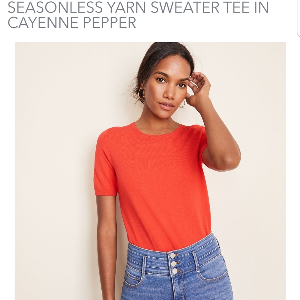 Nwt Ann Taylor sweater tee cayenne red